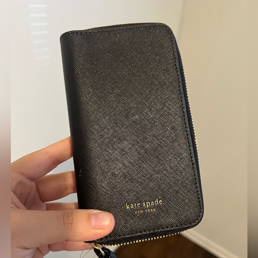 BLACK KATE SPADE PHONE CASE/ WALLET IPHONE X/XS
